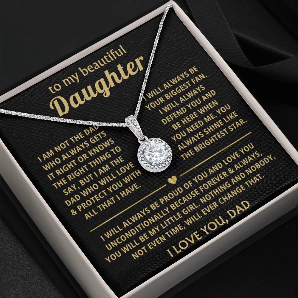 To My Daughter Necklace - Everyday Love Jewelry Gift from Dad for Daughter’s Birthday & Just Because - Eternal Hope Necklace