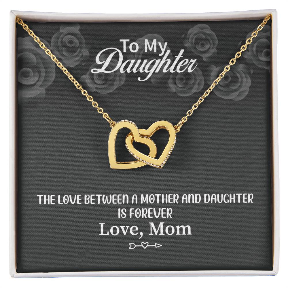 To My Daughter Necklace – Jewelry Gift for Daughter from Mother – Interlocking Hearts Necklace