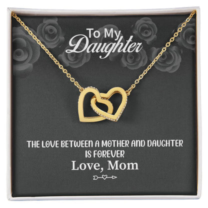 To My Daughter Necklace – Jewelry Gift for Daughter from Mother – Interlocking Hearts Necklace