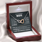 To My Wife Necklace - Surprise Gift from Husband for Birthday, Valentine’s Day & Anniversary - Interlocking Hearts Necklace