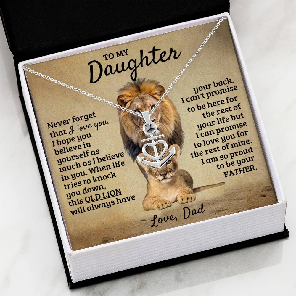 To My Daughter Necklace - I am so proud to be your father - Daughter Present from Dad - Anchor Pendant Necklace