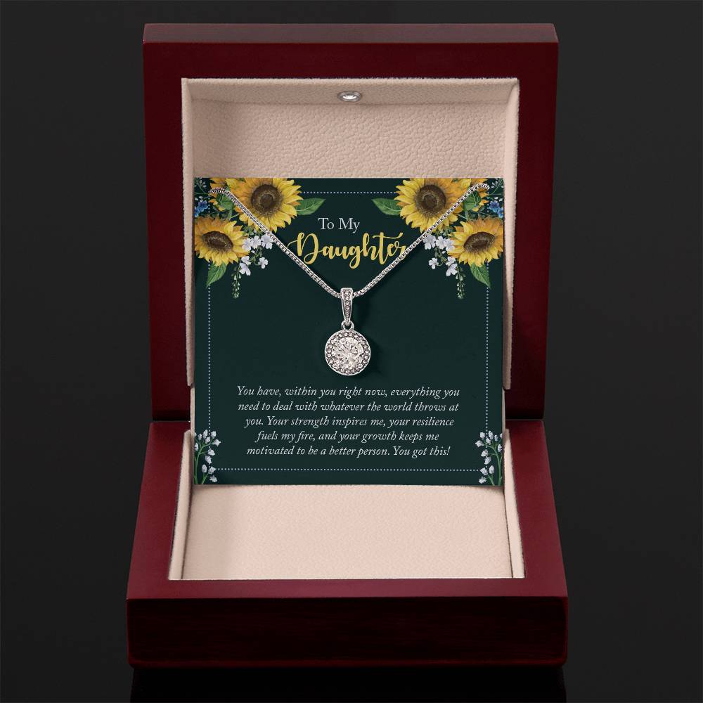 To My Daughter Necklace – Daughter Milestone Gift: Birthday Graduation – Eternal Hope Necklace