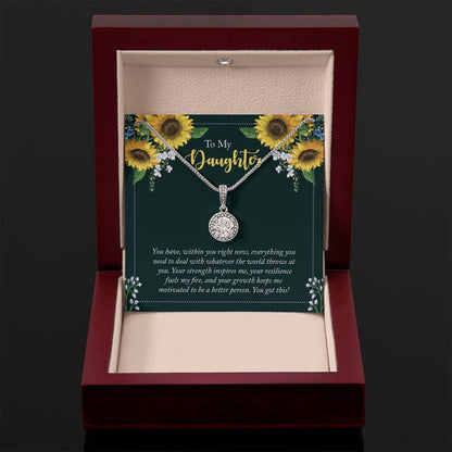 To My Daughter Necklace – Daughter Milestone Gift: Birthday Graduation – Eternal Hope Necklace
