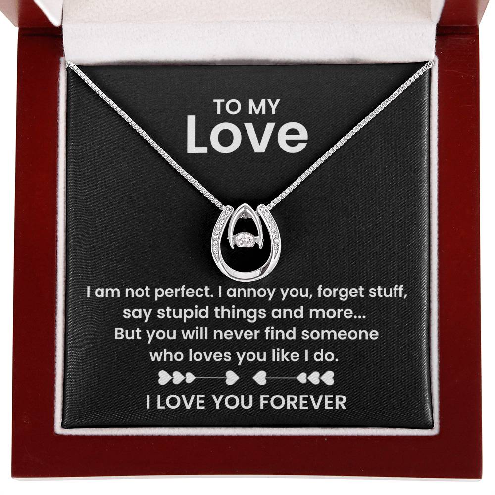To My Wife Necklace - Romantic Everyday Jewelry Gift from Husband for Birthday, Valentine’s Day & Just Because - Lucky In Love Necklace