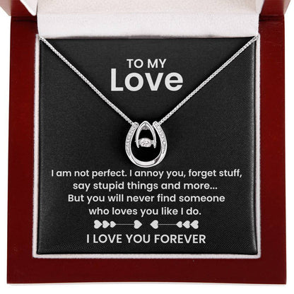 To My Wife Necklace - Romantic Everyday Jewelry Gift from Husband for Birthday, Valentine’s Day & Just Because - Lucky In Love Necklace