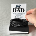 Leather Bracelet-Dad-When someone asks me Men's Cross Bracelet