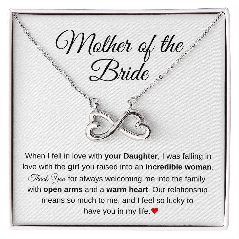 Mother of the Bride Present from Son In Law - Our relationship means so much to me - Endless Love Necklace
