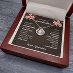 To My Granddaughter Necklace – Grandma’s Birthday Graduation Gift for Granddaughter – Crown Pendant Necklace