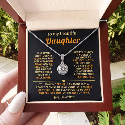 To My Daughter Necklace - You make me proud in so many ways - Daughter Present from Dad - Eternal Hope Necklace