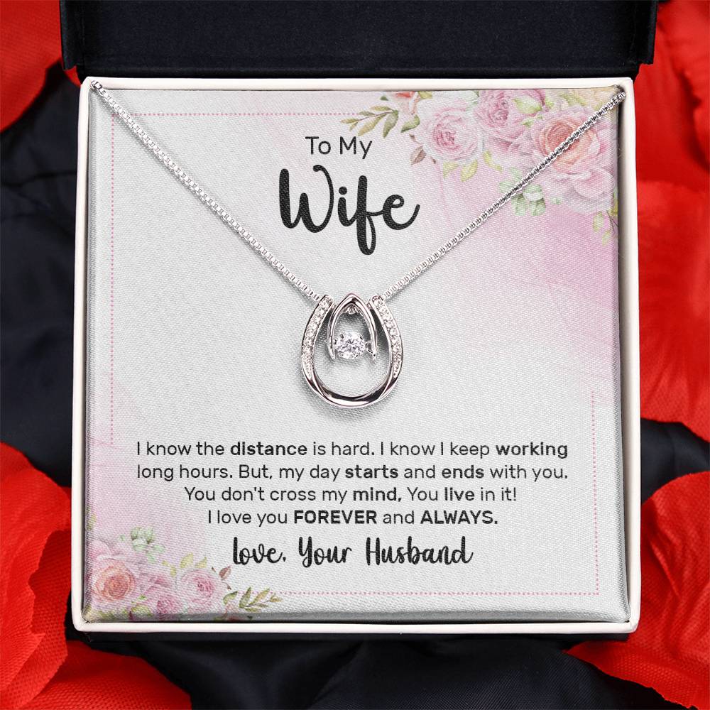 Love Gift for Wife from Husband - Sentimental Jewelry for Valentine’s Day, Anniversary, Birthday & Christmas - Lucky In Love Necklace