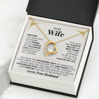 Gift for Wife from Husband - Sentimental Jewelry for Anniversary & Valentine’s Day - Forever Love Necklace