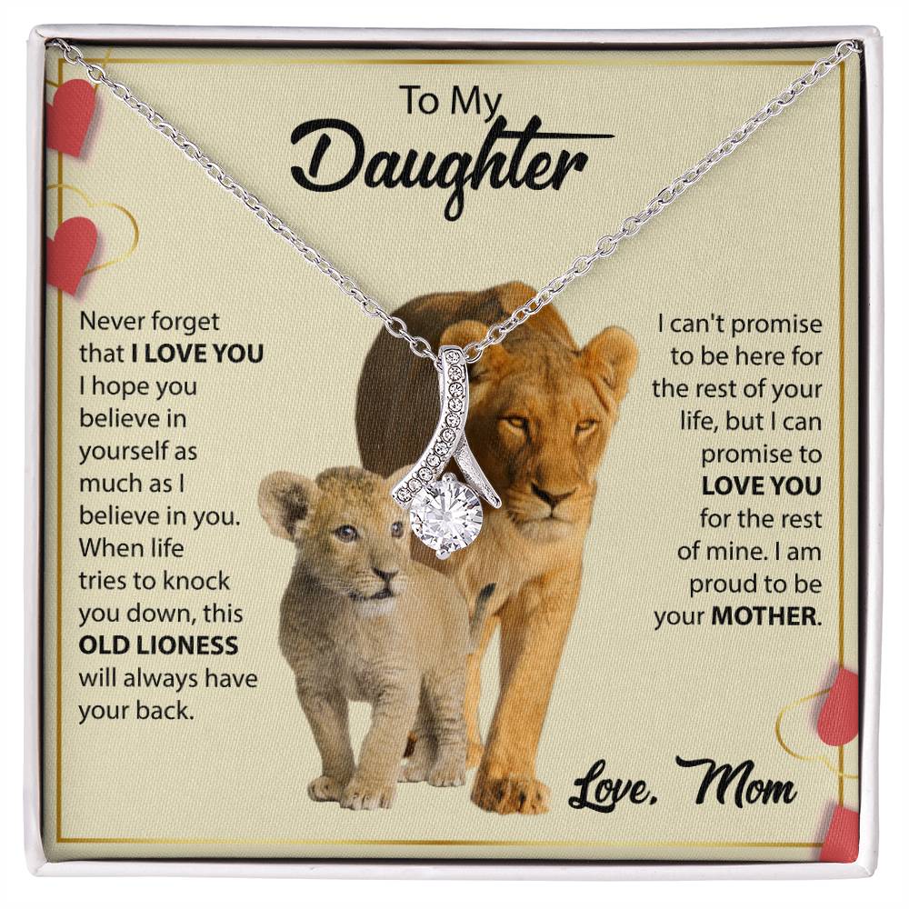 To My Daughter Necklace - Special Gift from Mom for Birthday, Christmas & Proud Mom Moments - Alluring Beauty Necklace