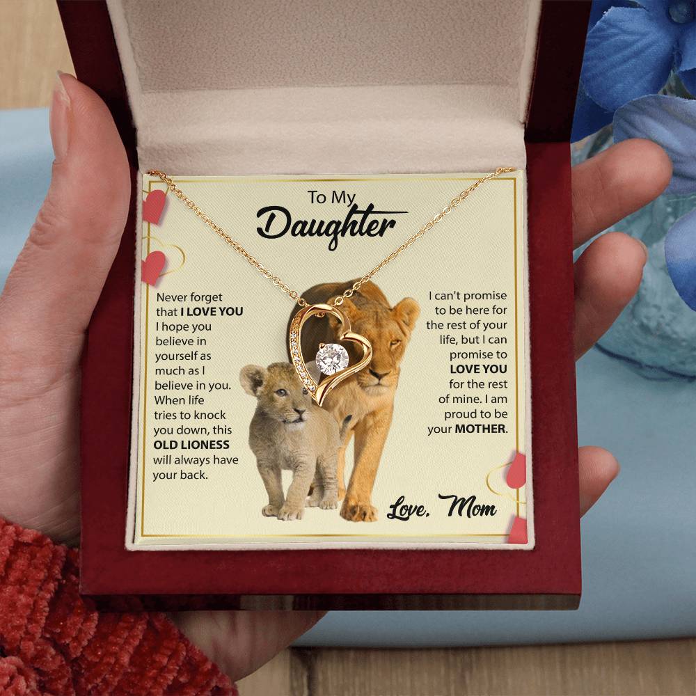 To My Daughter Necklace - Proud Mom to Daughter Jewelry for Birthday, Graduation & Special Celebrations - Forever Love Necklace