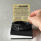 Grandson Graduation, Birthday Gift – Men's Cross Bracelet