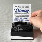 Your life was a blessing - Men's Cross Bracelet