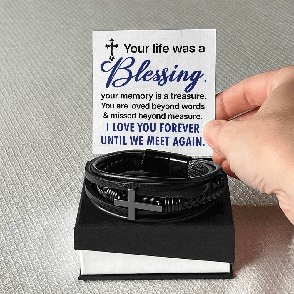Your life was a blessing - Men's Cross Bracelet