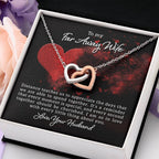To my far away wife - Distance teaches us - Interlocking Hearts Necklace