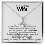 To My Beautiful Wife Necklace - Romantic Birthday Jewelry Gift from Husband for Valentine’s Day & Long Lasting Memories - Alluring Beauty Necklace