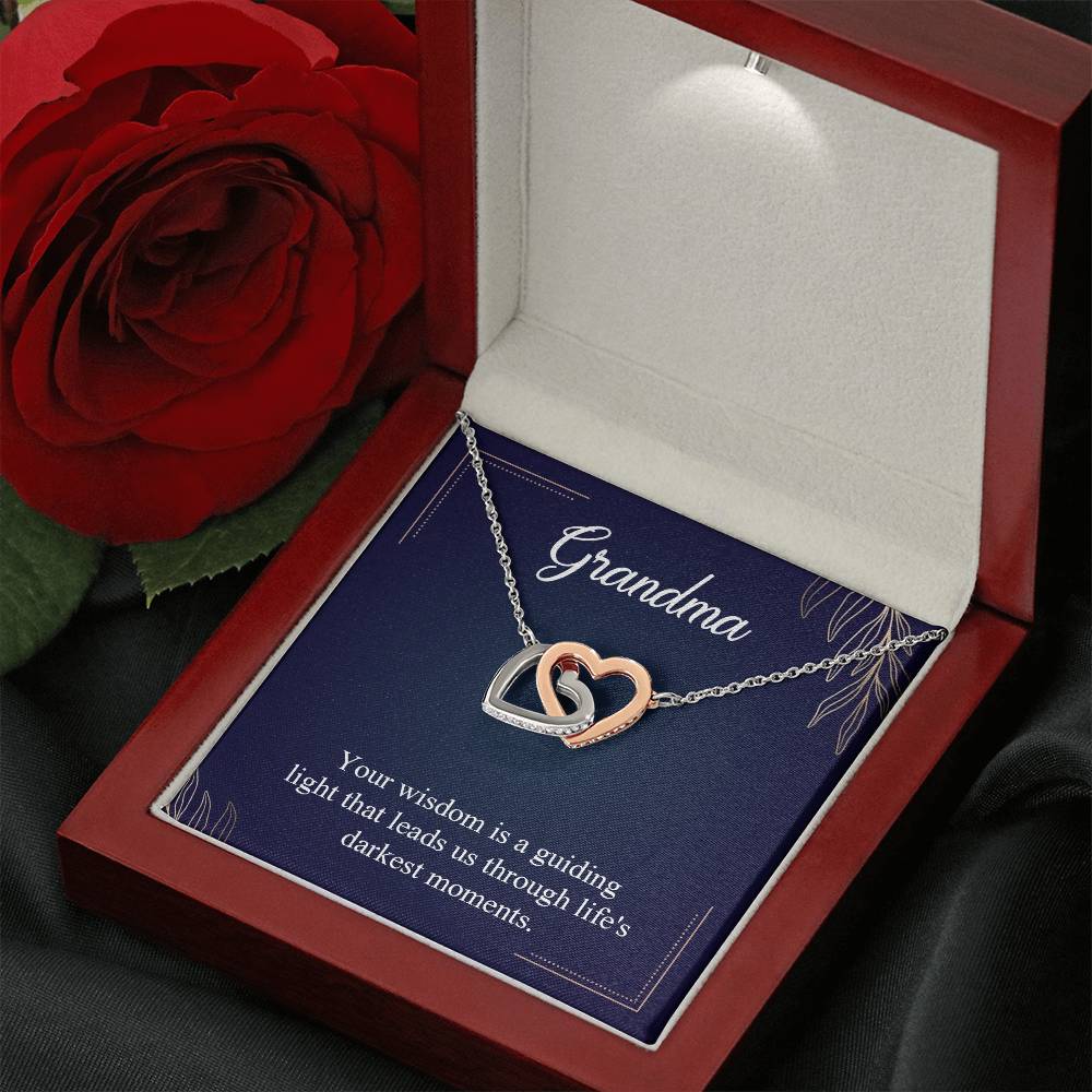 Gift for Grandma - Life's Darkest Moments - Interlocking Hearts Necklace