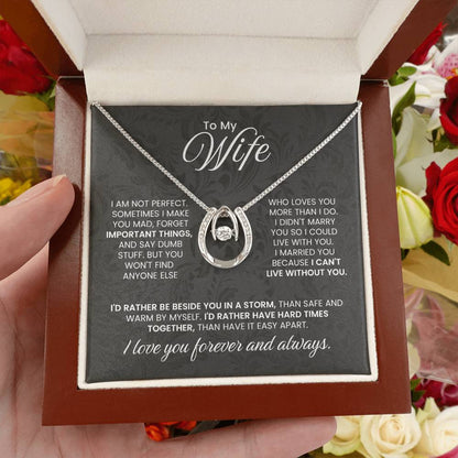 To My Wife Necklace - Emotional Jewelry Gift for Wife from Husband to Celebrate Love Every Day - Lucky In Love Necklace