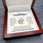 To My Granddaughter Necklace – Jewelry Gift for Granddaughter on Graduation & Birthday – Crown Pendant Necklace