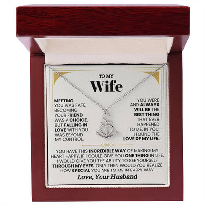 To My Wife Gift from Husband - Romantic Jewelry for Birthday & Anniversary Celebrations - Anchor Pendant Necklace