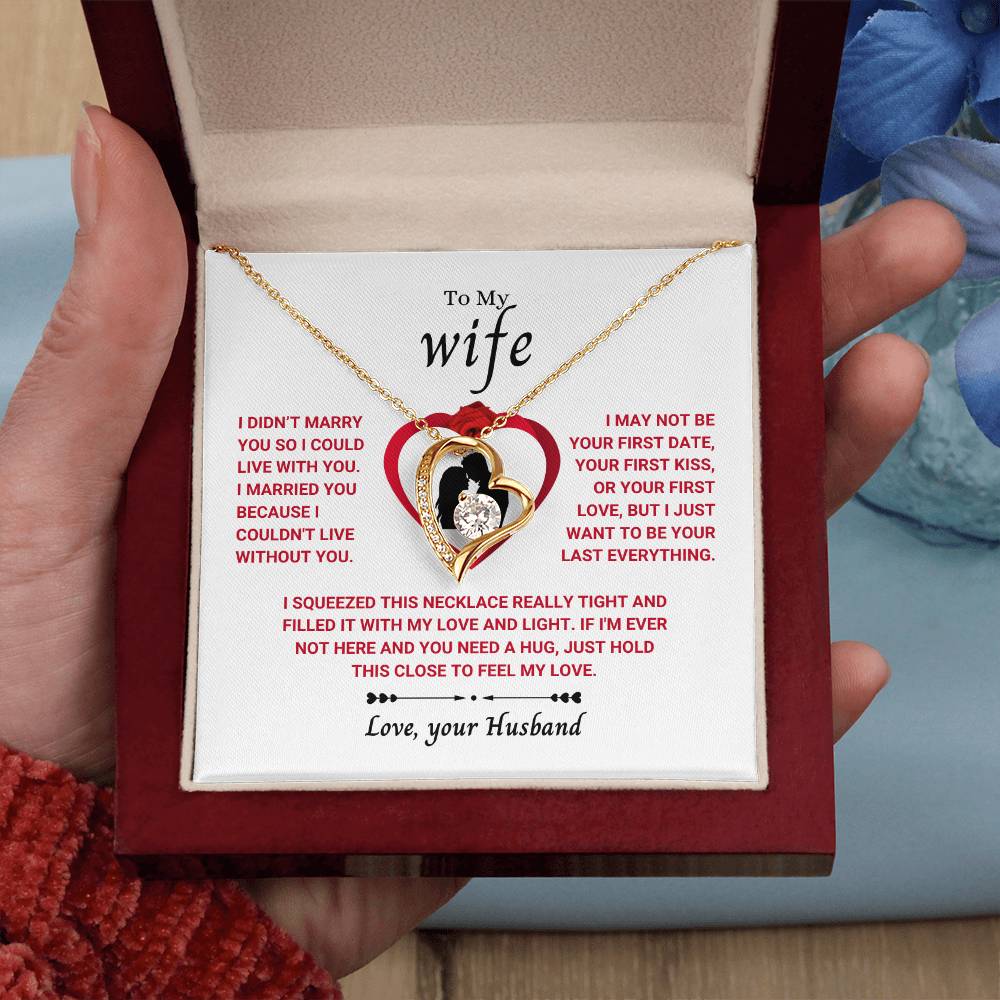 To My Wife Necklace - Sentimental Birthday Gift from Husband, Romantic Jewelry for Valentine’s Day & Holidays - Forever Love Necklace