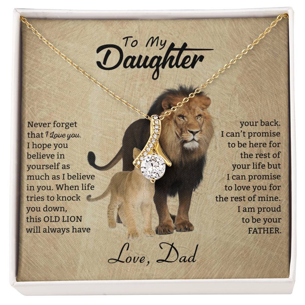 To My Daughter Necklace - Loving Gift for Daughter from Dad for Christmas, Proud Achievements & Special Days - Alluring Beauty Necklace