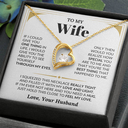To My Wife Necklace - Romantic Husband to Wife Jewelry for Birthday, Valentine’s Day & Special Celebrations - Forever Love Necklace