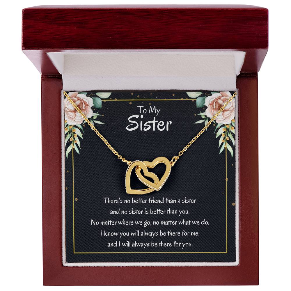 Present for Sister - There's no better friend than a sister - Interlocking Hearts Necklace