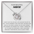 To My Beautiful Niece - I am so honored to be you aunt - Gift for Niece from Aunt - Love Knot Necklace