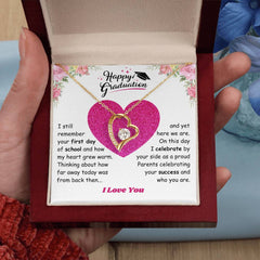 Forever Love Necklace, Elegant Graduation Jewelry For Niece, Inspirational Gift, Celebration Keepsake, Happy Graduation