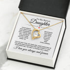To My Bonus Daughter - Forever Love Necklace for Birthday, Graduation and Christmas