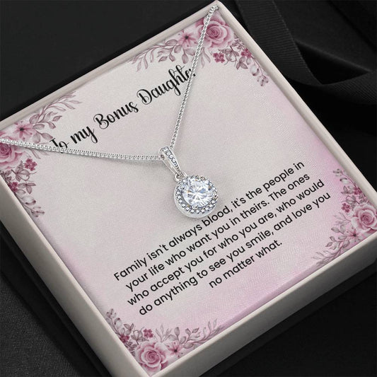 To My Bonus Daughter Necklace - Eternal Hope Necklace - Gift for Bonus Daughter