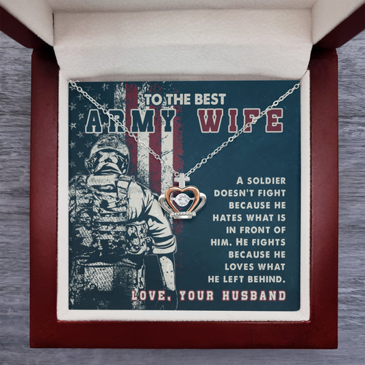 To My Army Wife Necklace - Romantic Jewelry for Wife - Crown Pendant Necklace