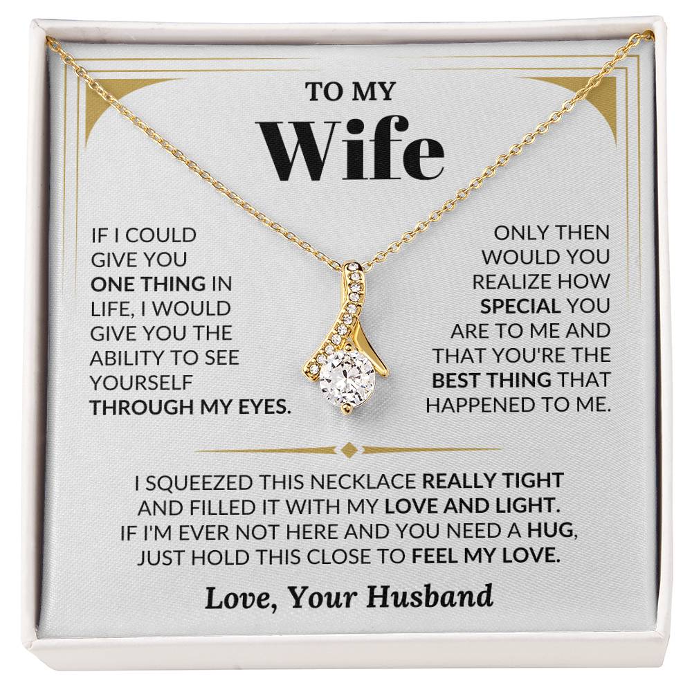 To My Beautiful Wife Necklace - Romantic Anniversary & Valentine’s Day Jewelry Gift from Husband to Wife - Alluring Beauty Necklace