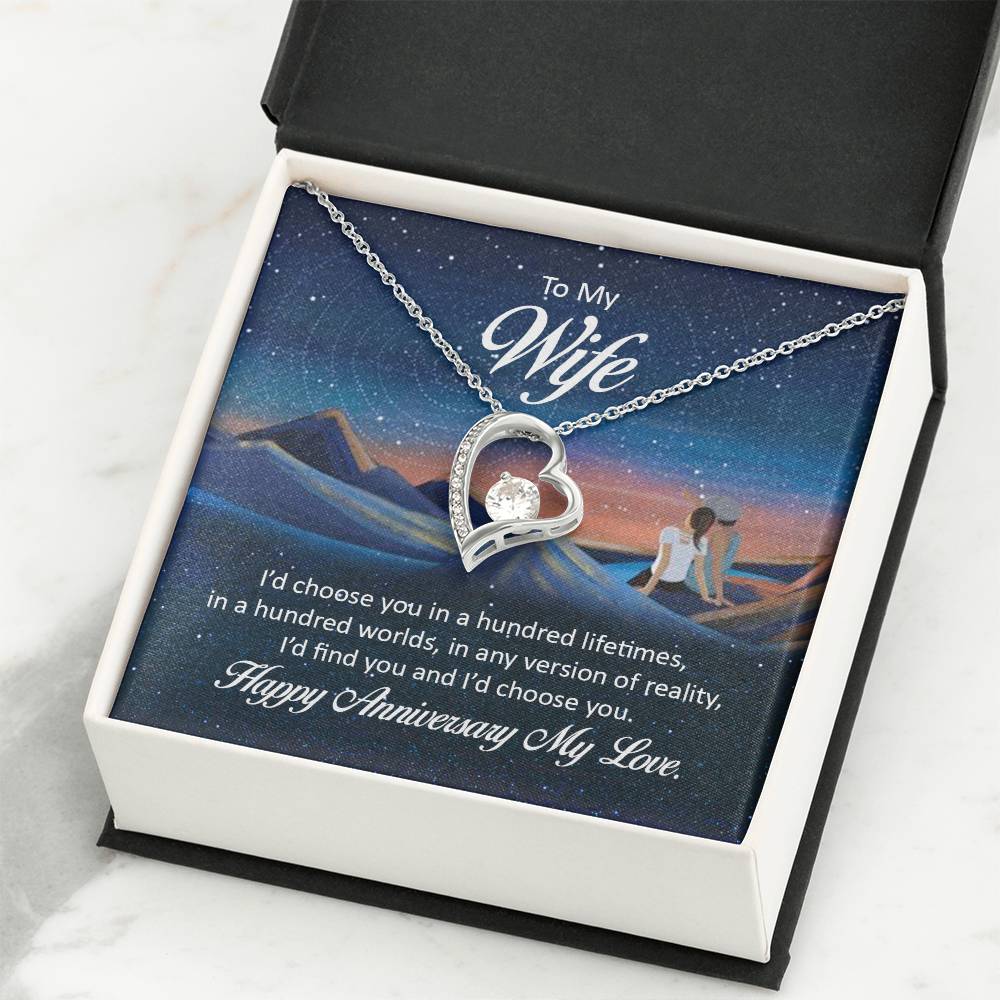 Unique Anniversary Gift for Wife - Loving Jewelry from Husband for Birthday, Valentine’s Day & Holidays - Forever Love Necklace