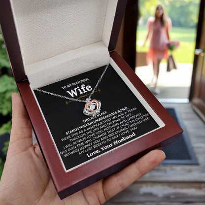 To My Wife Necklace from Husband - Sweet Romantic Gift for Every Occasion - Crown Pendant Necklace