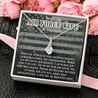 Birthday Gift for Air Force Wife from Husband - Emotional Jewelry for Anniversary & Valentine’s Day Too - Alluring Beauty Necklace