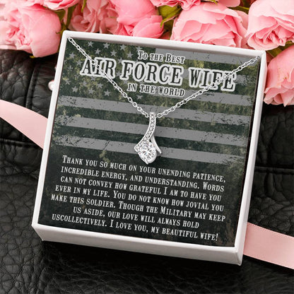 Birthday Gift for Air Force Wife from Husband - Emotional Jewelry for Anniversary & Valentine’s Day Too - Alluring Beauty Necklace