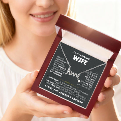 To My Wife Necklace - Heartfelt Gift for Birthday & Valentine’s Day - Scripted Love Necklace