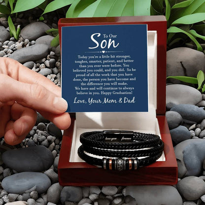 To Our Son Bracelet – Birthday, Graduation, Christmas Gift from Parents – Love You Forever Bracelet
