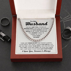 Stylish Husband Necklace, Meaningful Anniversary Jewelry with Gift Box, To My Husband