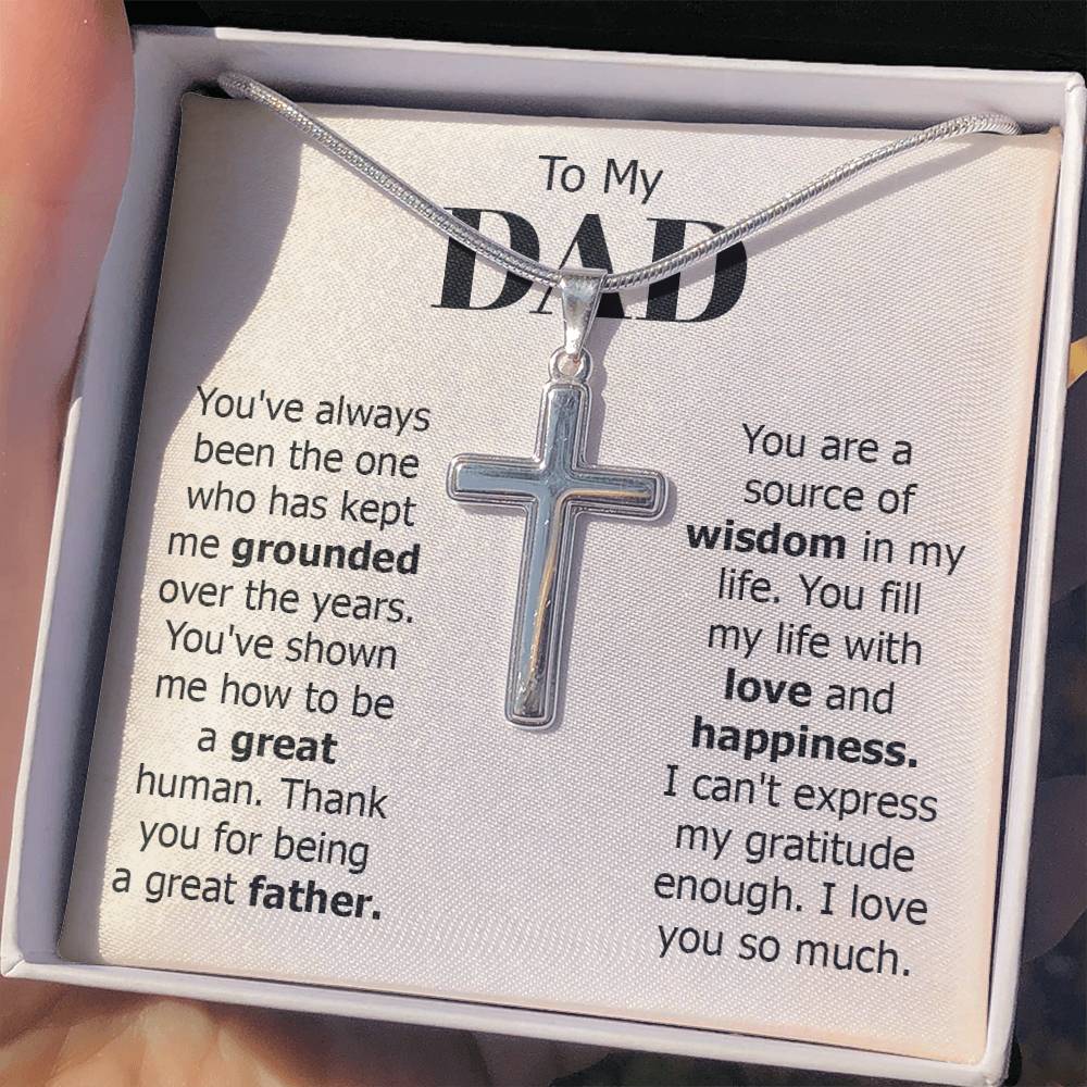 To My Dad Necklace - You've always been the one - Gift for Dad - Artisan Cross Necklace