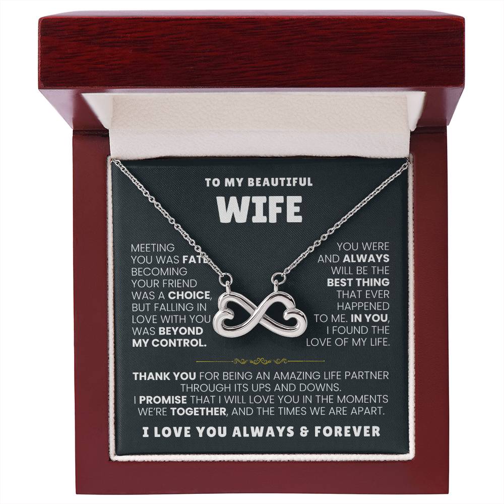 To My Wife Gift from Husband - Romantic Jewelry for Birthday & Anniversary Celebrations - Endless Love Necklace