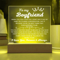 Romantic Acrylic Anniversary Plaque for Boyfriend, Custom Love Gift, Meaningful Square Keepsake, To My Boyfriend