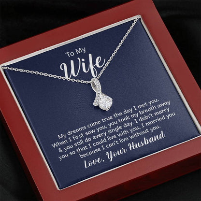 To My Wife Necklace - Heartwarming Gift from Husband for Birthday, Anniversary & Valentine’s Day - Alluring Beauty Necklace
