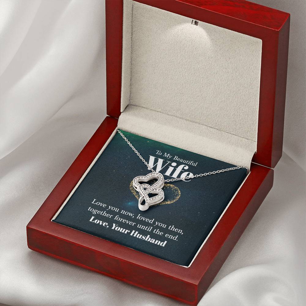 Romantic Gift for Wife from Husband - Meaningful Jewelry for Birthday, Anniversary, Christmas & Valentine’s Day - Heart-to-heart Pendant Necklace