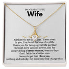To My Beautiful Wife Necklace - Romantic Birthday Jewelry Gift from Husband for Valentine’s Day & Long Lasting Memories - Alluring Beauty Necklace
