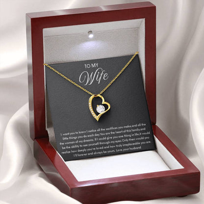 To My Wife Necklace - Beautiful Wife Jewelry Gift for Birthday, Valentine’s Day & Special Romantic Moments - Forever Love Necklace